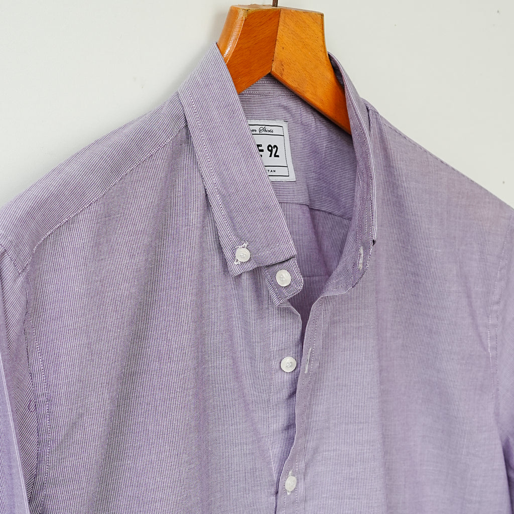 Micro Striped Lilac Linen Shirt