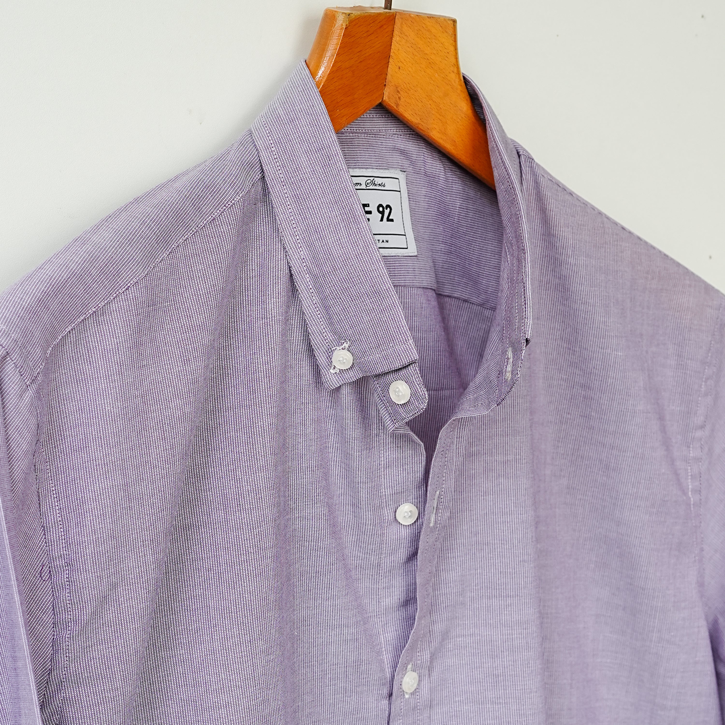 Micro Striped Lilac Linen Shirt