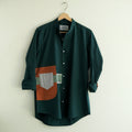 Bottle Green Patch Cotton Shirt