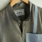 Grey Cotton Pin Dot Pocket Shirt