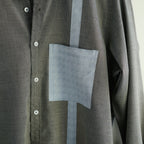 Grey Cotton Pin Dot Pocket Shirt