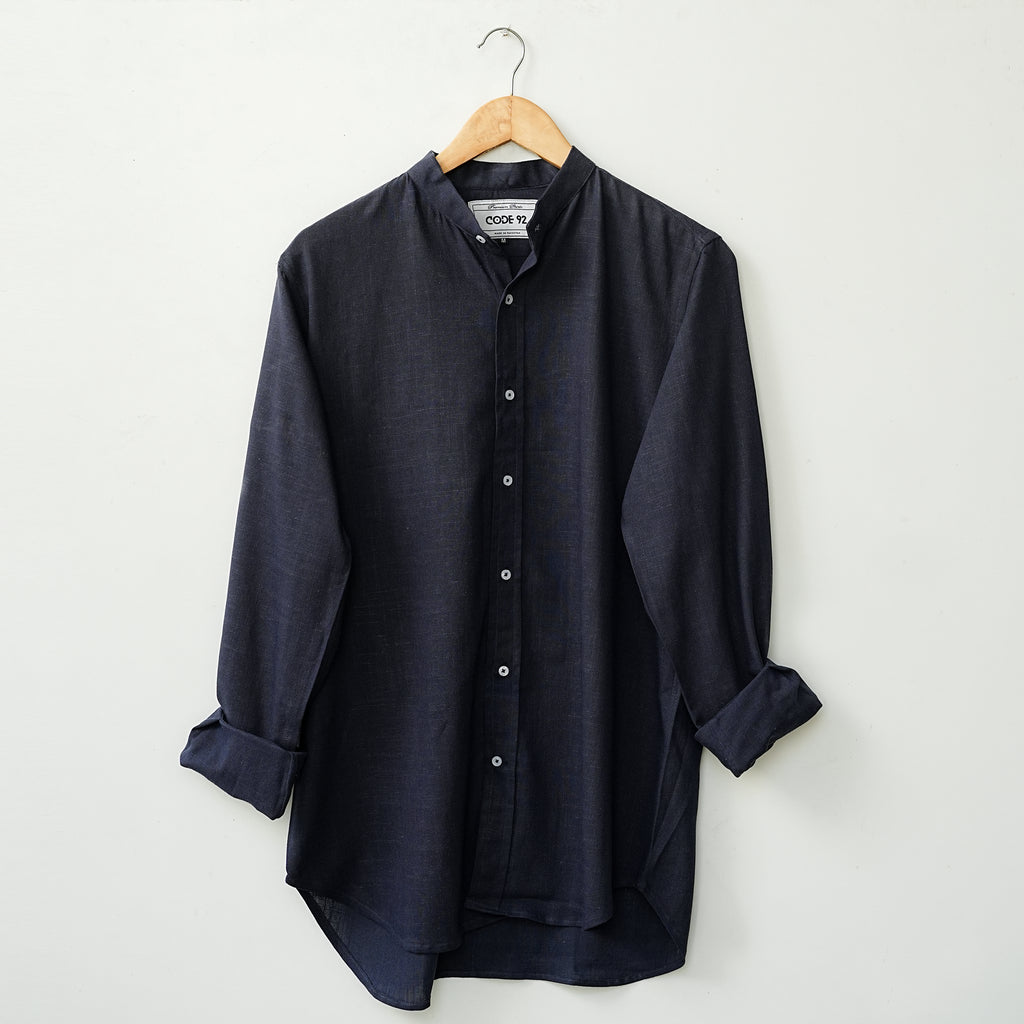 Mid-Night Blue Linen Shirt