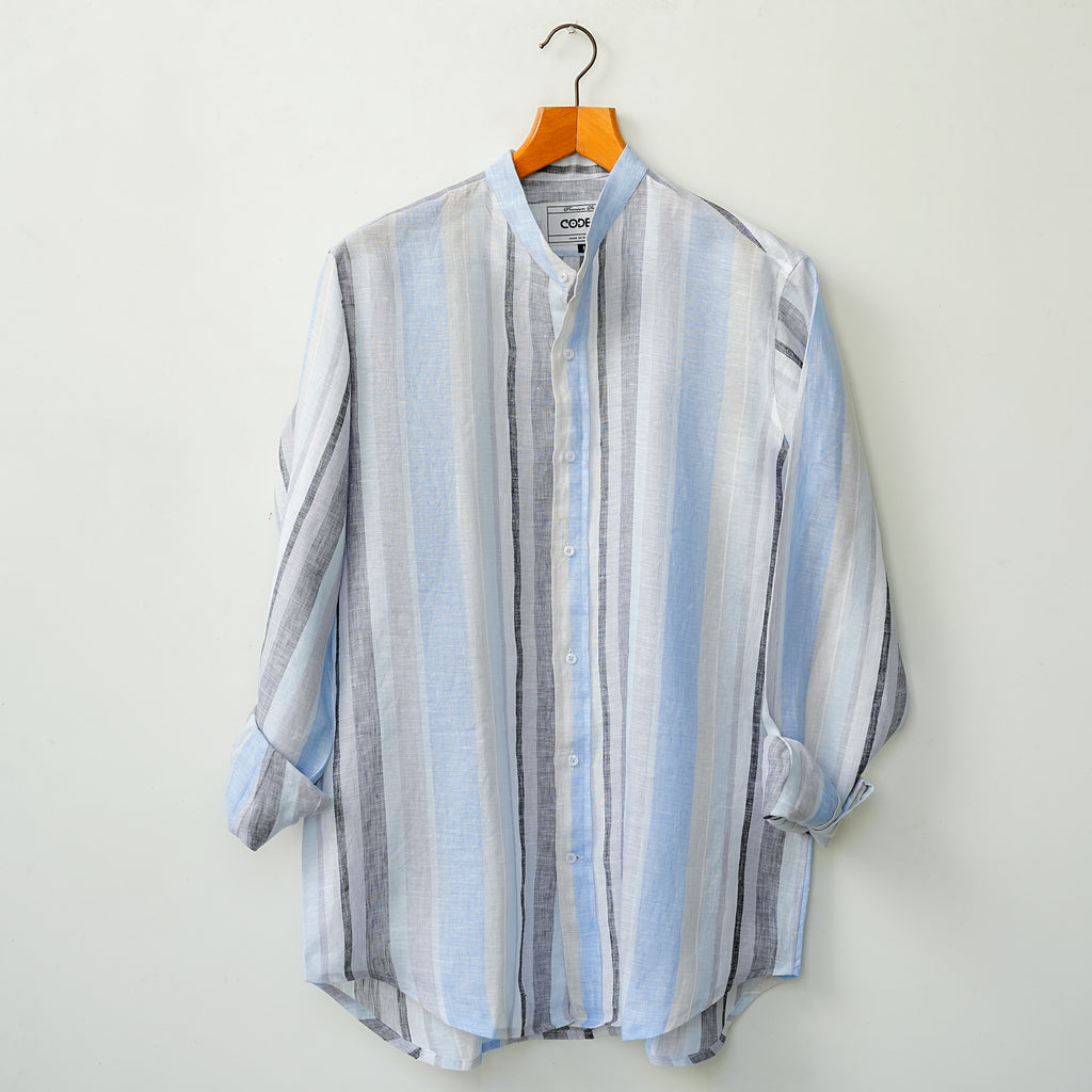 Macro Striped Linen Shirt