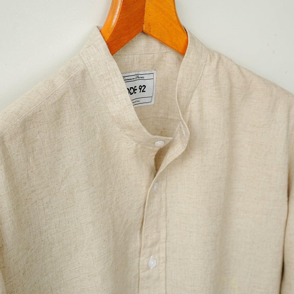 Cream Marble Linen Shirt