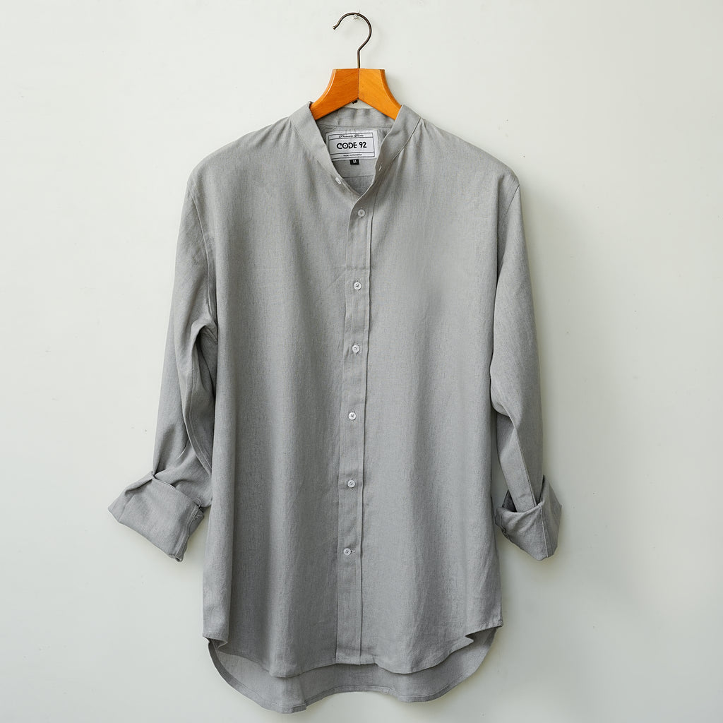 Ice Grey Cotton Linen Shirt