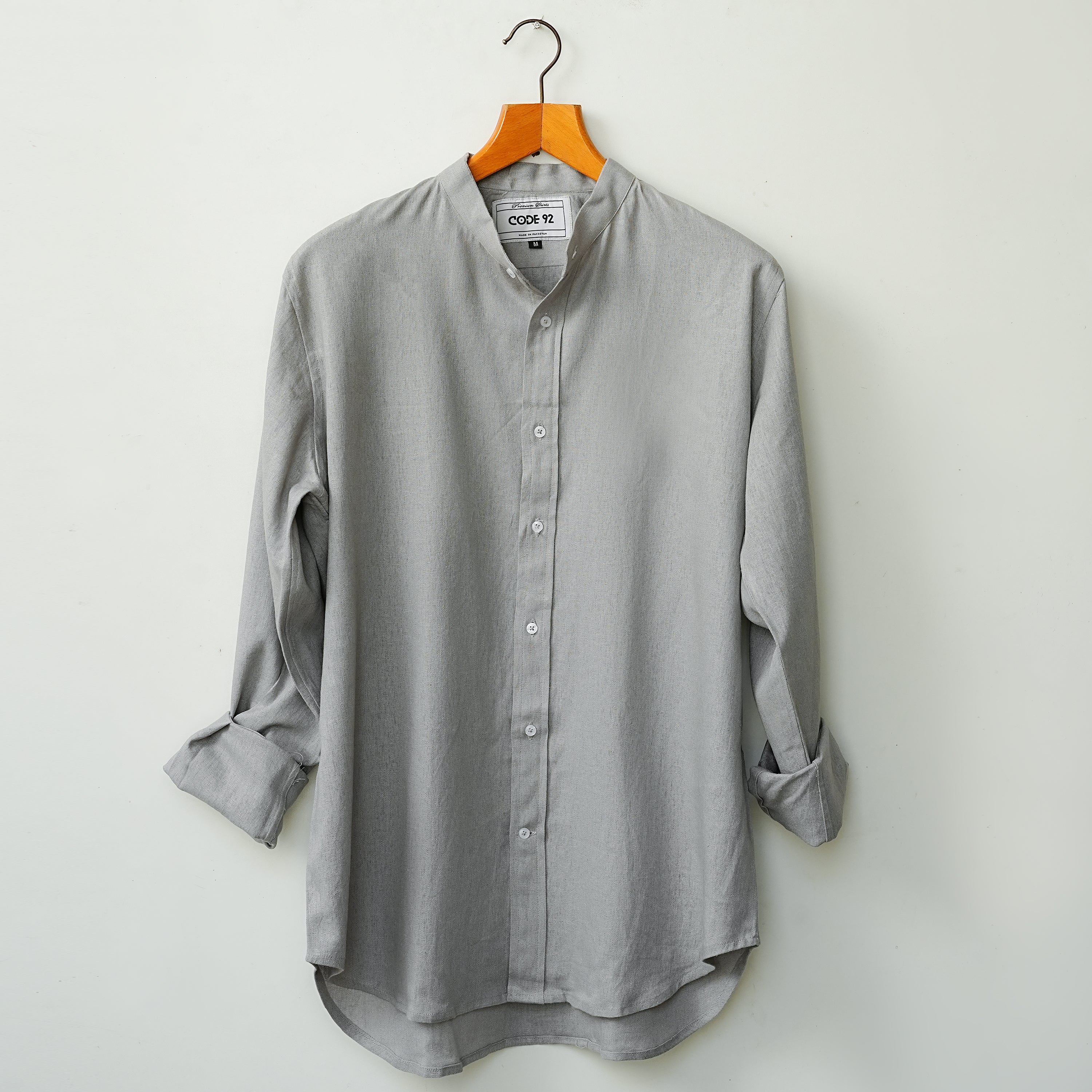Ice Grey Cotton Linen Shirt