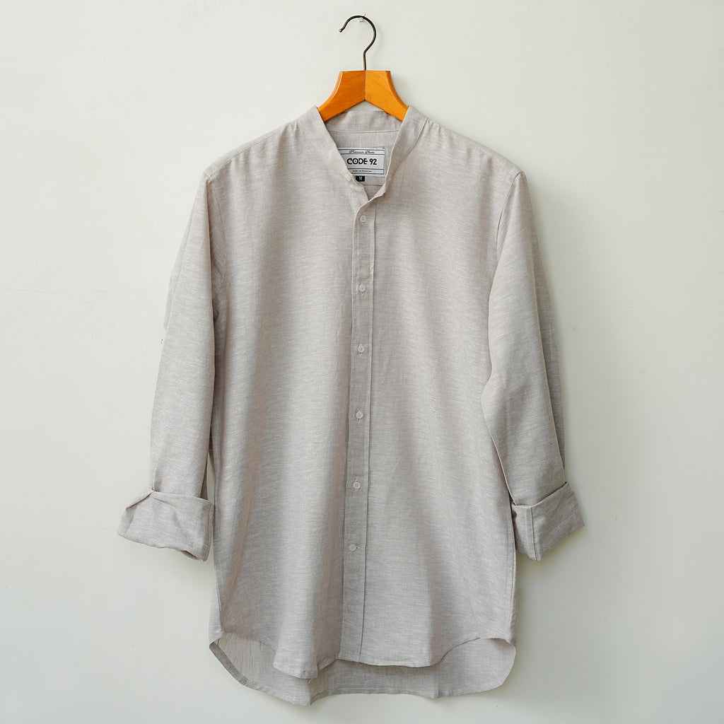 Water Grey Cotton Linen Shirt