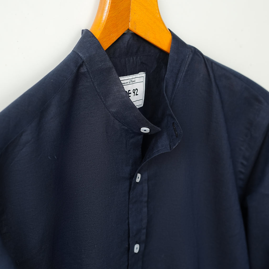 Blue Cotton Linen Shirt