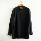Black Linen Short Kurta