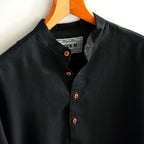 Black Linen Short Kurta