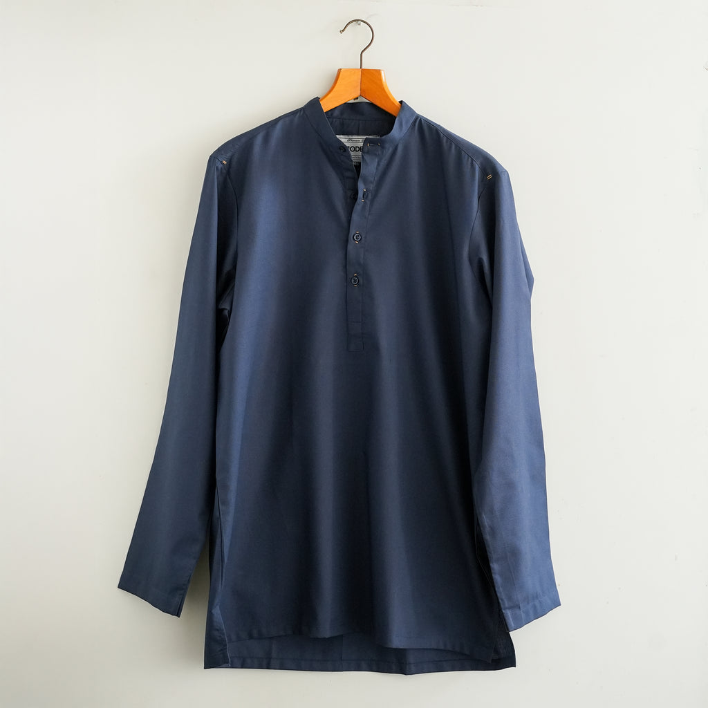 Navy Blue Cotton Short Kurta