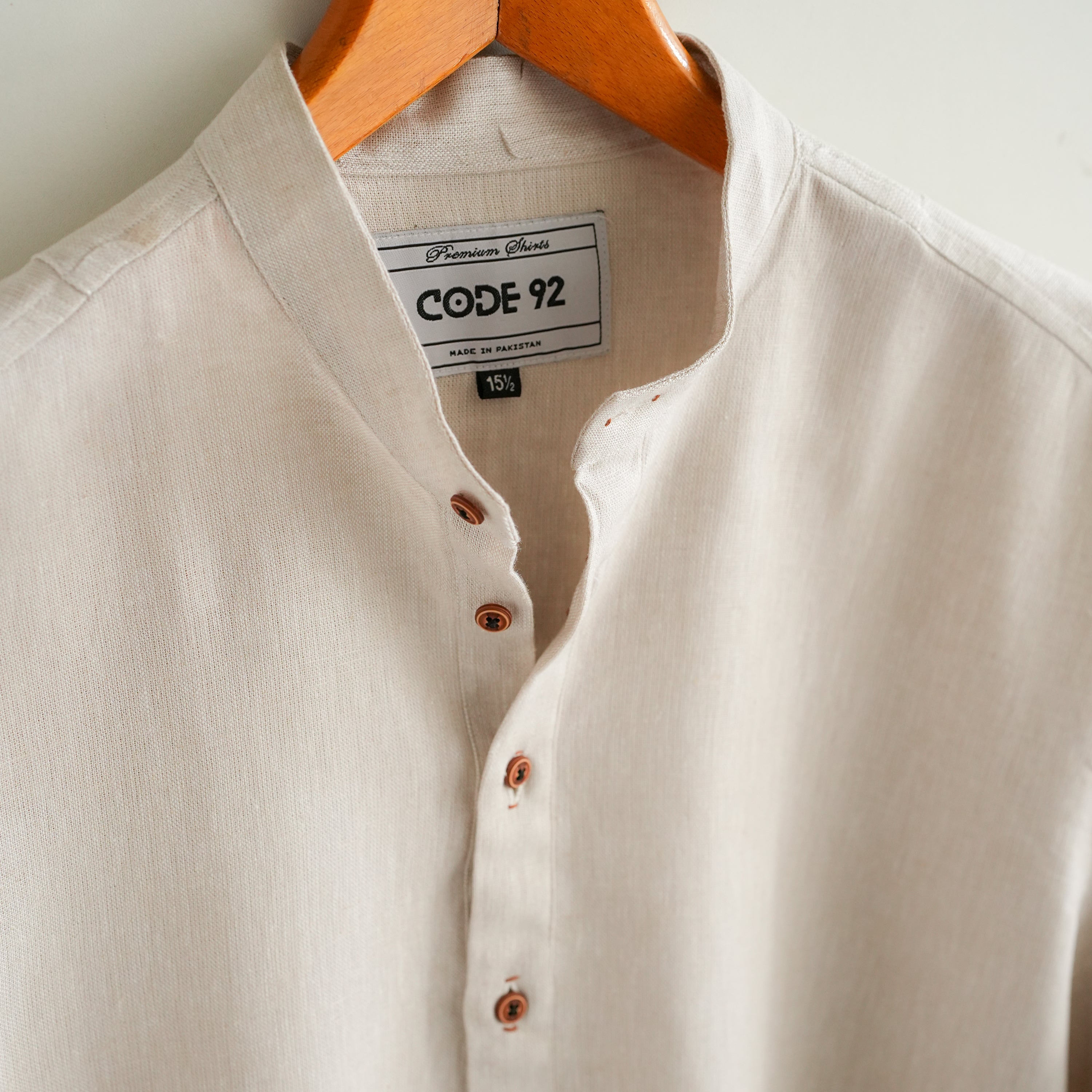 Beige Linen Short Kurta