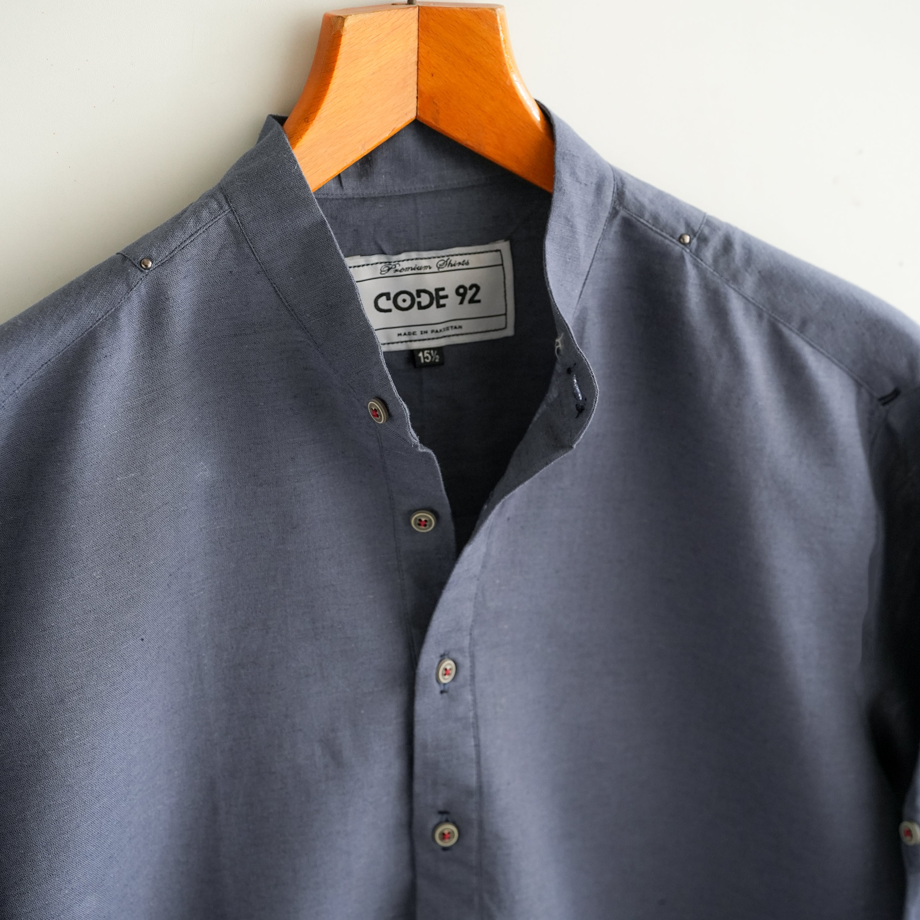 Ash Blue Cotton Short Kurta