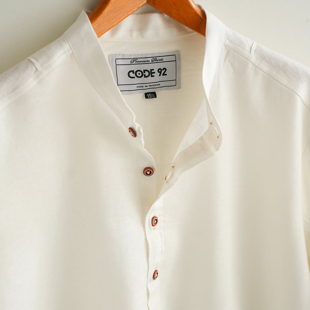 White Linen Short Kurta