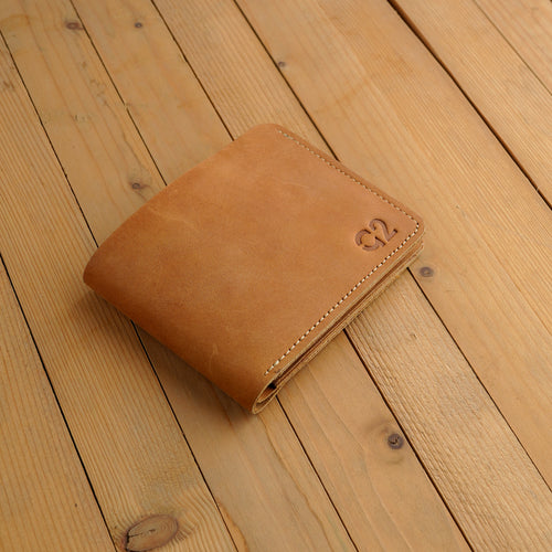 Bi-Fold Camel Brown Leather Wallet