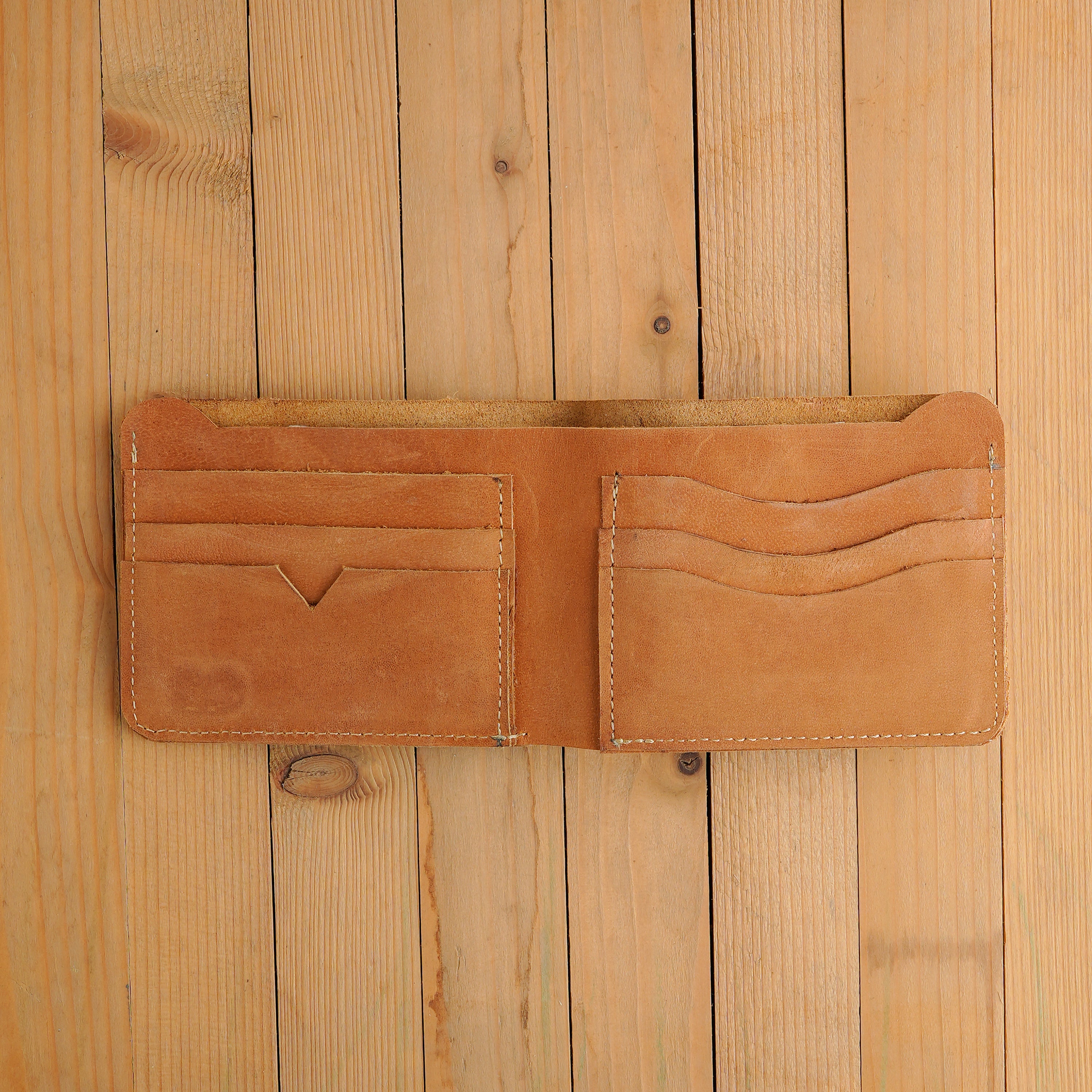 Bi-Fold Camel Brown Leather Wallet