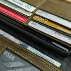 Olive Green Leather Organizer Wallet