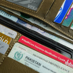 Olive Green Leather Organizer Wallet