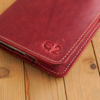 Brick Red Leather Card Holder Organizer Wallet