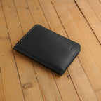 Black Leather Passport Wallet
