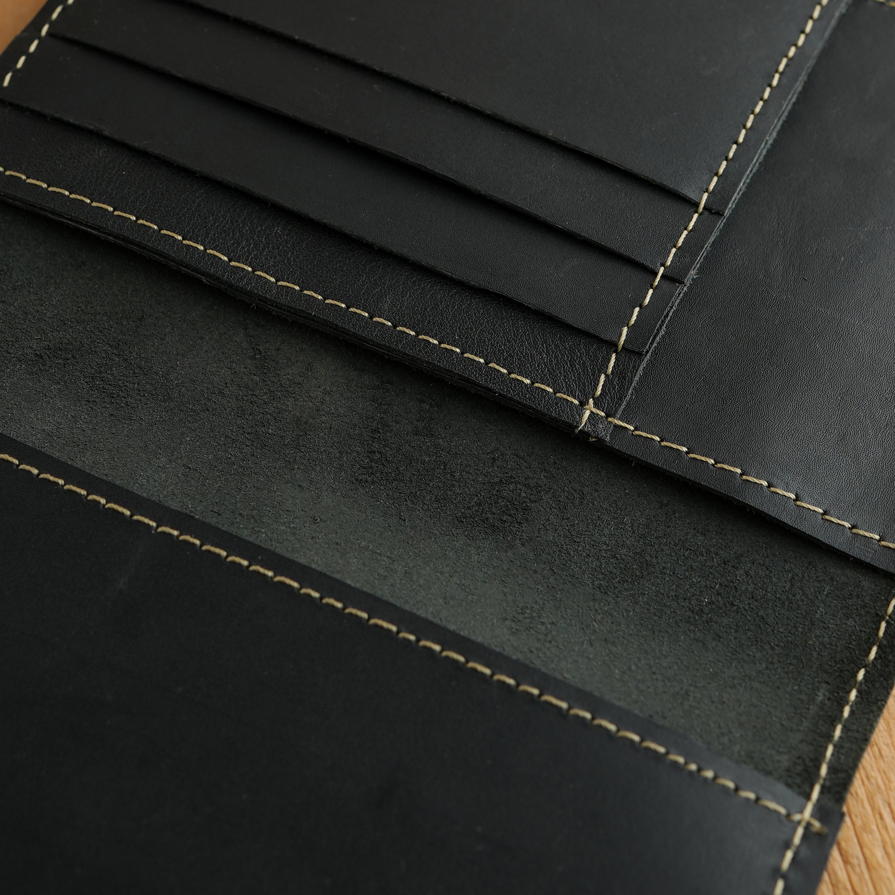 Black Leather Passport Wallet