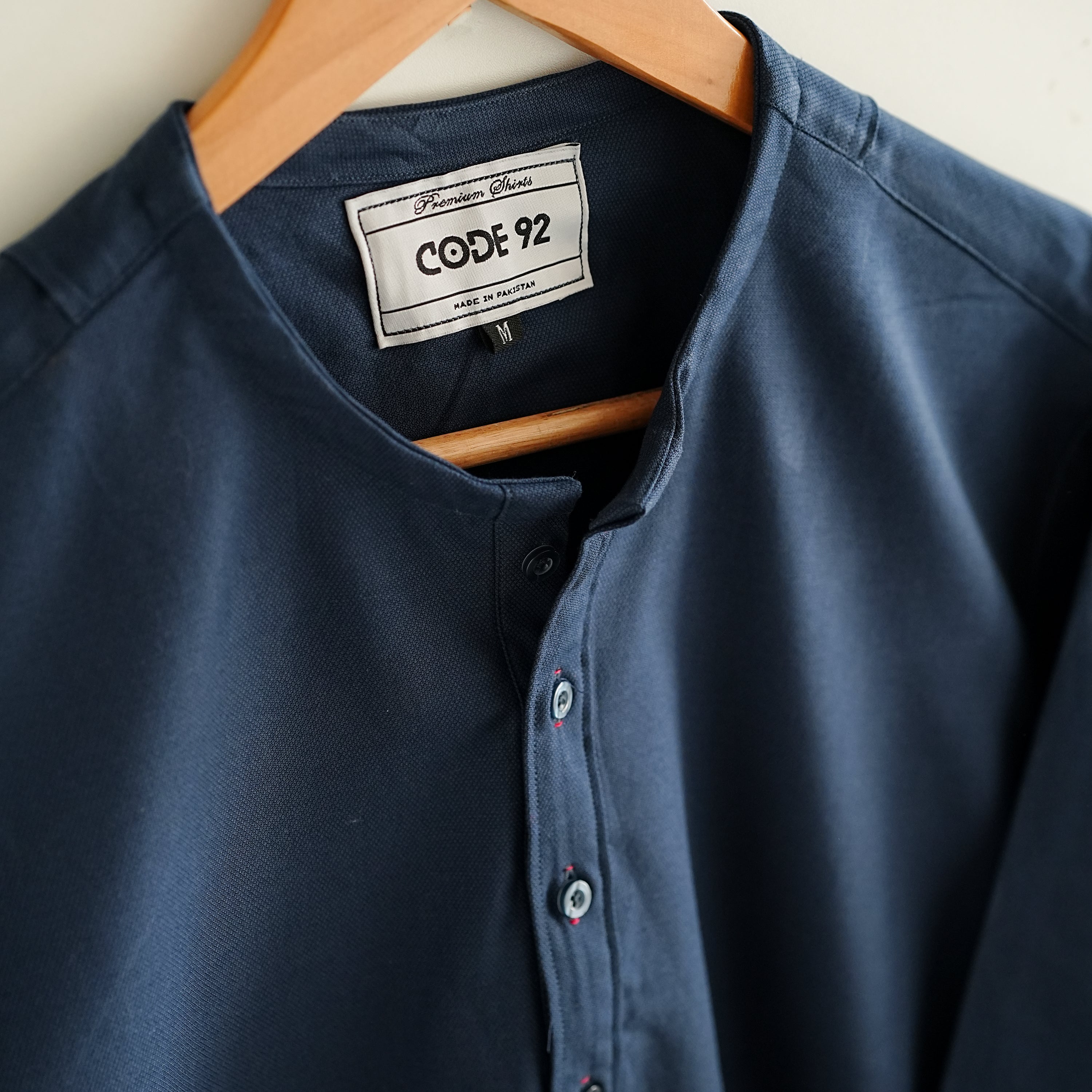 Navy Blue Cotton Short Kurta