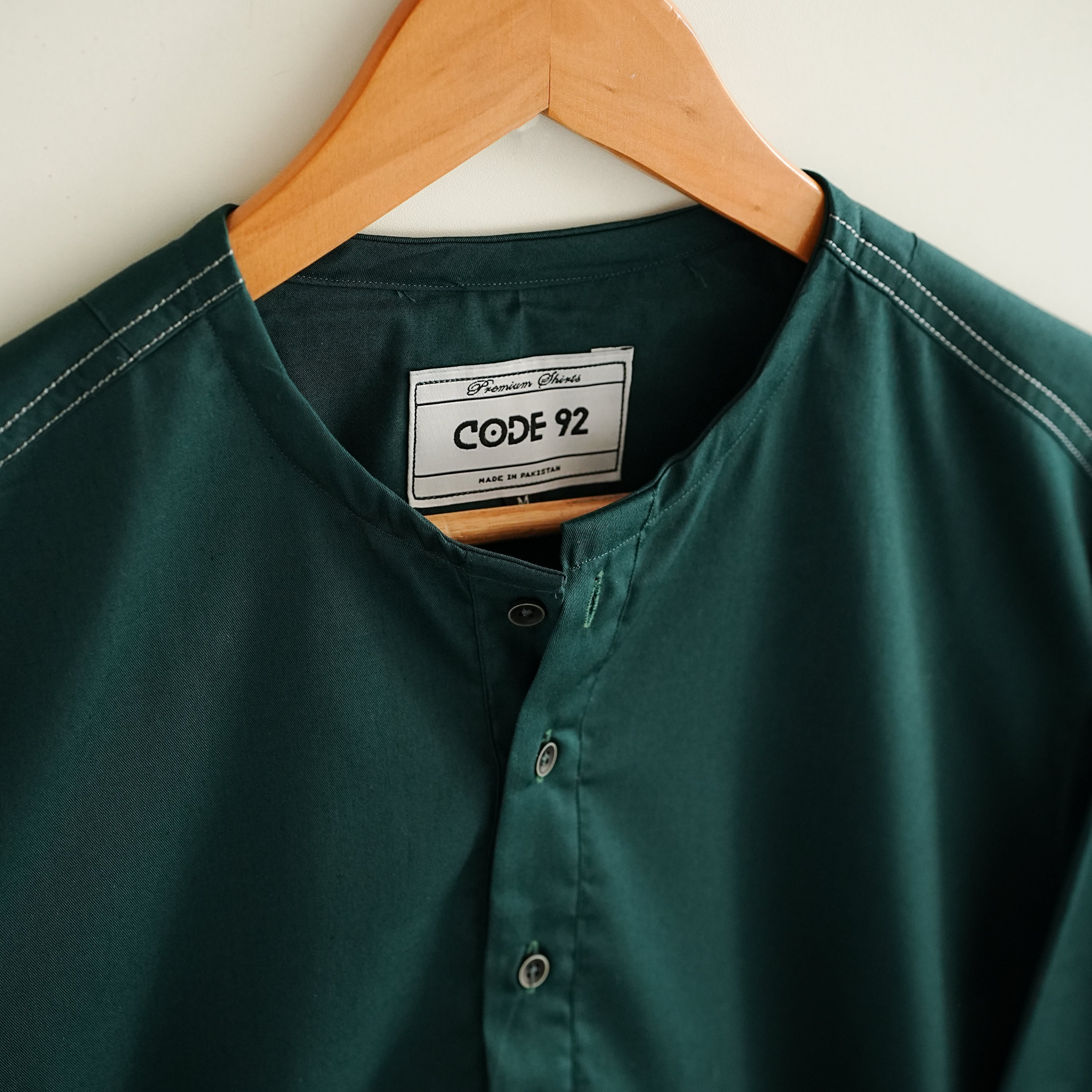 Bottle Green Cotton Short Kurta