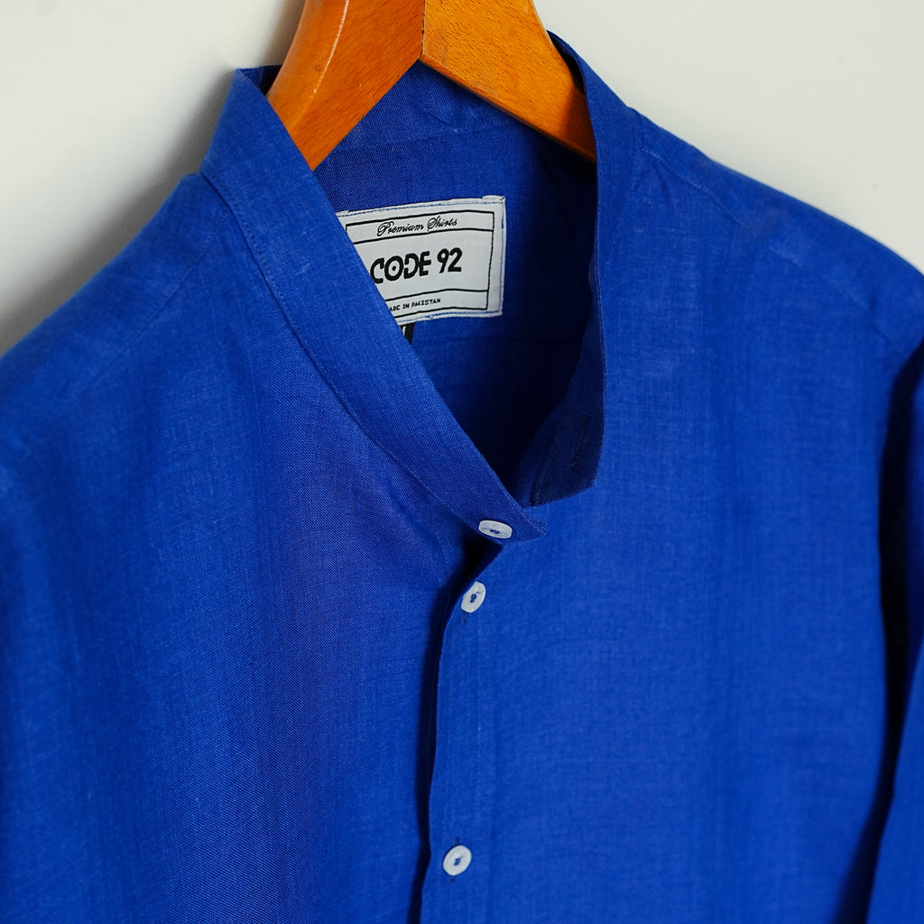 Royal Blue Linen Shirt