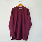 Maroon Cotton Short Kurta