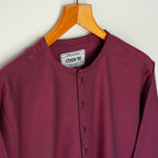 Maroon Cotton Short Kurta