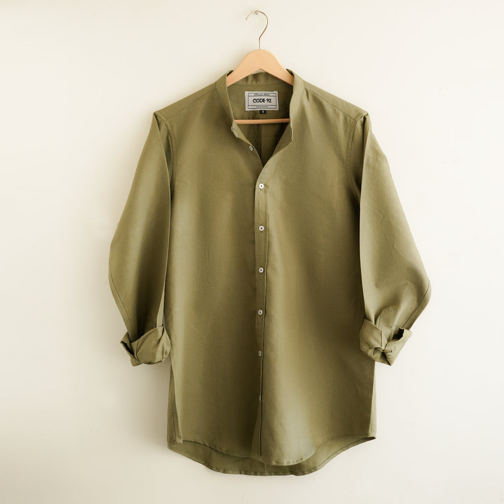 Army Green Linen Shirt