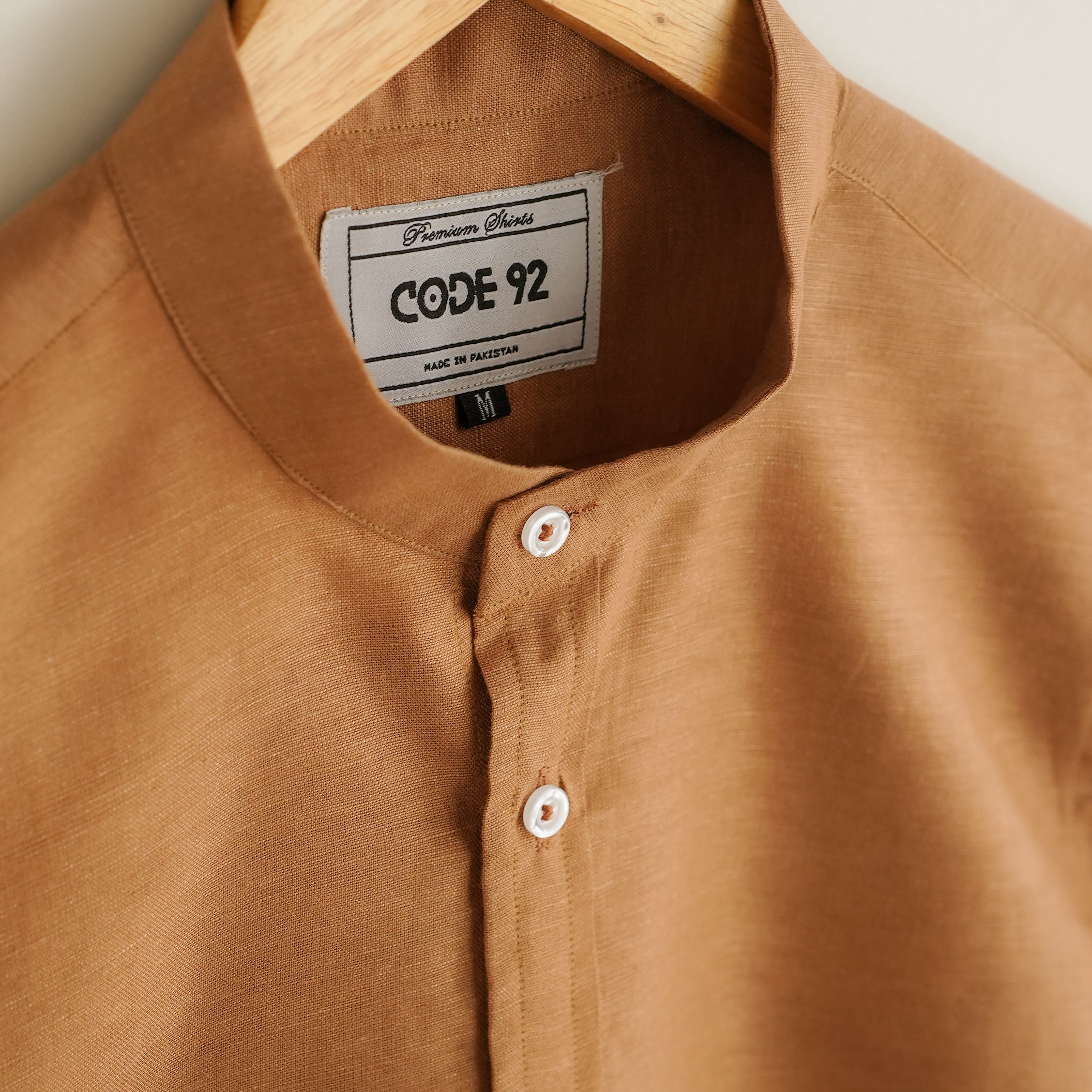 Coffee Cotton Linen Shirt