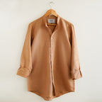 Coffee Cotton Linen Shirt