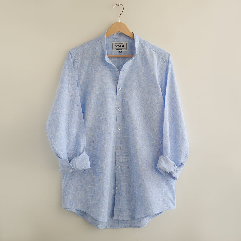 Blue & White Linen Shirt