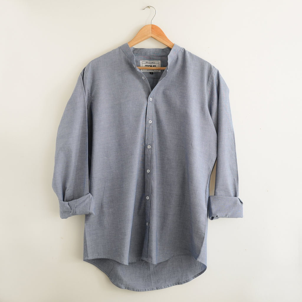 Blueish Grey Cotton Linen Shirt