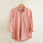 Orange & White Cotton Linen Shirt
