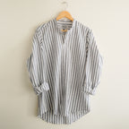 Grey Thick Striped Linen Shirt