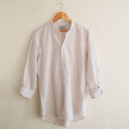 Micro Coffee Striped Linen Shirt