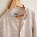 Micro Coffee Striped Linen Shirt