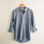 Denim Blue Cotton Linen Shirt