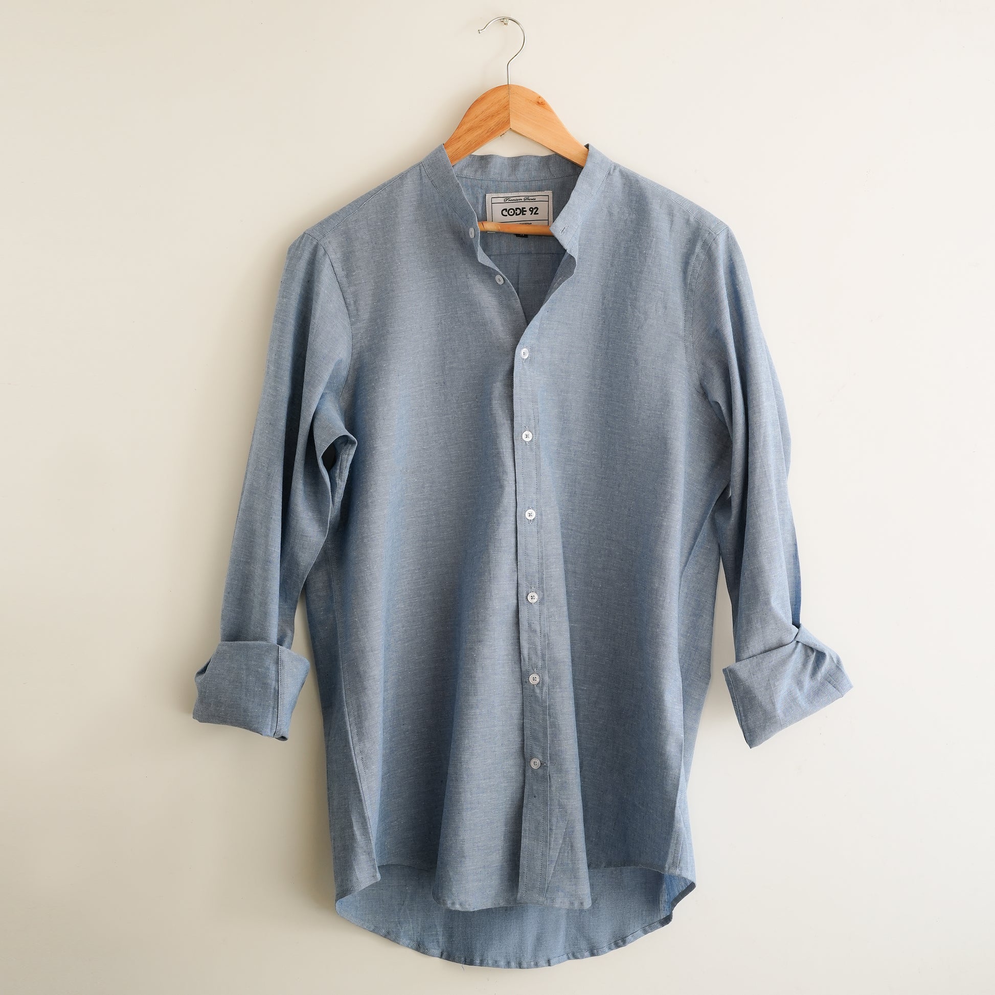 Denim Blue Cotton Linen Shirt