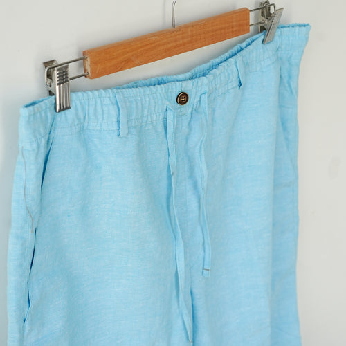 Aqua Blue Linen Pants