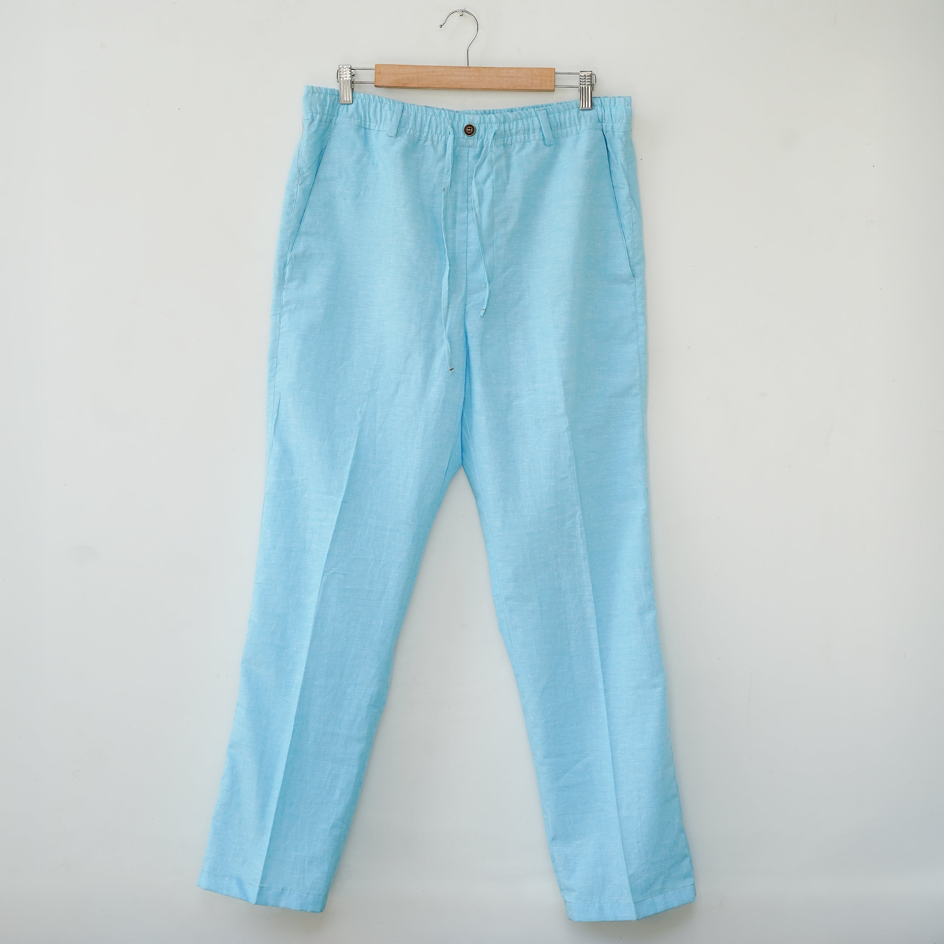 Aqua Blue Linen Pants