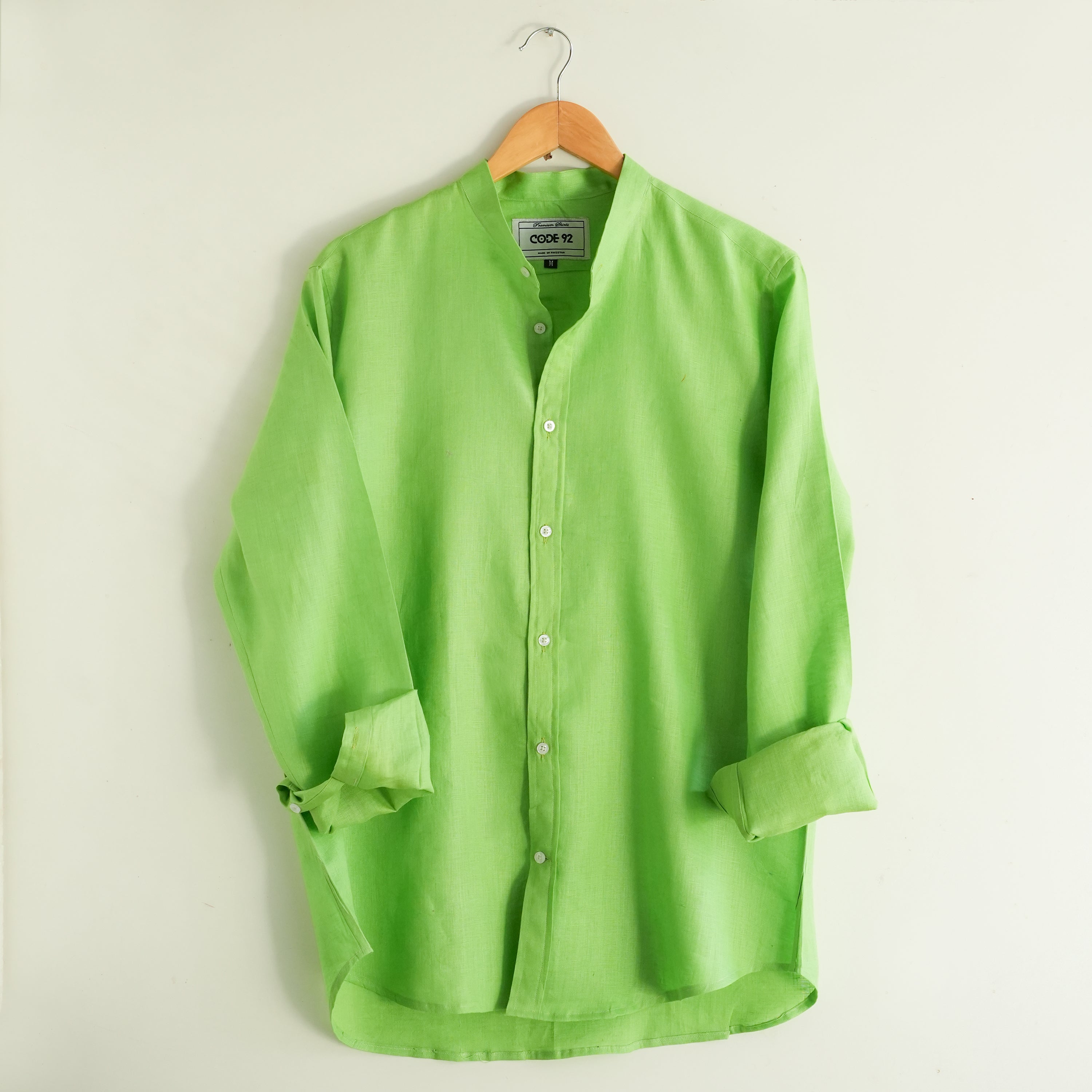 Parrot Green Linen Shirt